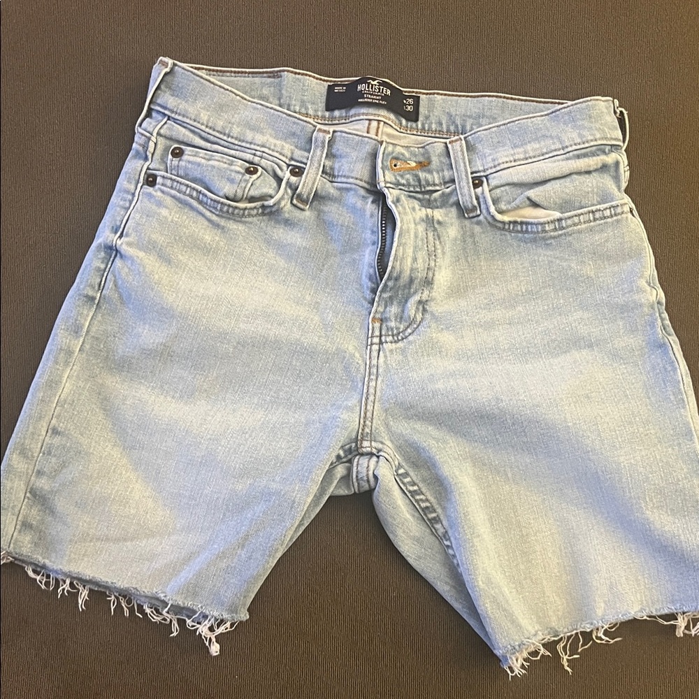 Hollister Faded Blue Denim Cutoff Jorts